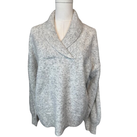 Madewell Sweaters - 2/$30 Madewell Vinson Shawl-Collar L Pullover Sweater Heathered Stonewall Gray